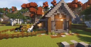 Casa de piedra y madera Minecraft