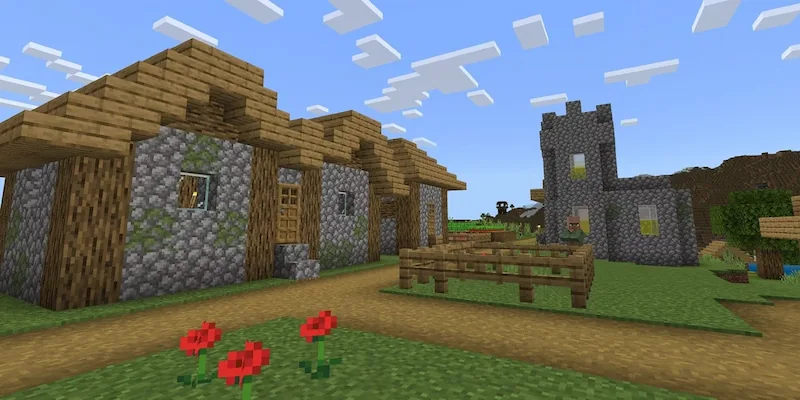 Casa básica de aldeano en Minecraft